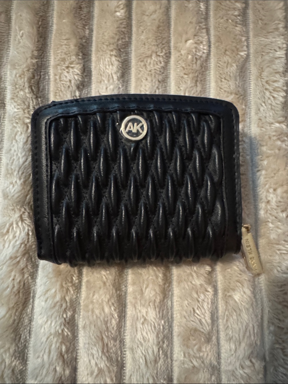 AK Quilted Black Zip Wallet